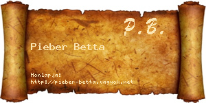 Pieber Betta névjegykártya